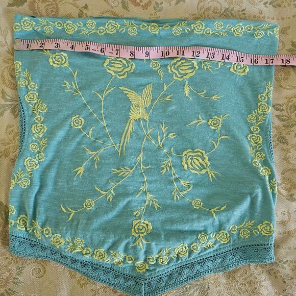 Free People "Hows It Going" Halter Cropped Tank Top Size L Boho Linen Blend - Picture 6 of 9